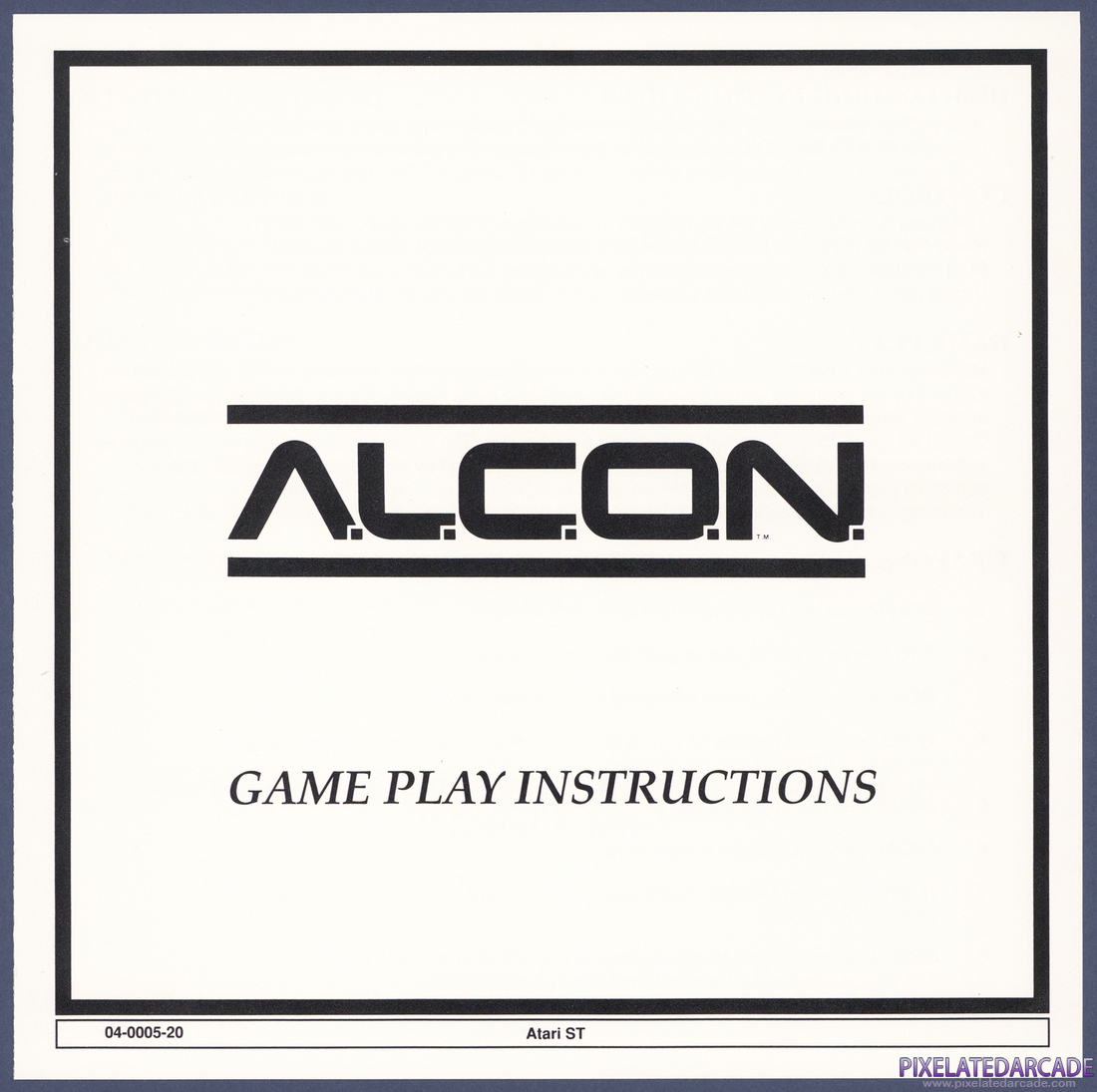 A.L.C.O.N.: Instruction Manual - Page 1