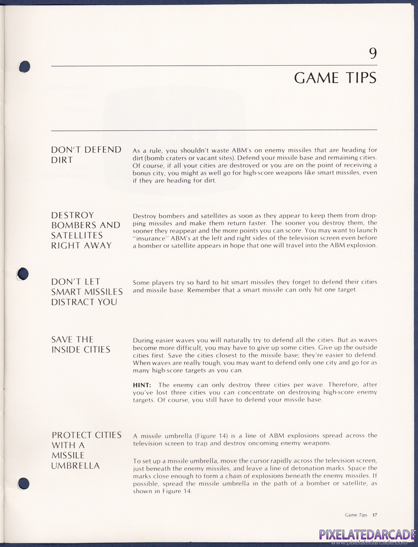 Missile Command: Instruction manual - Page 21