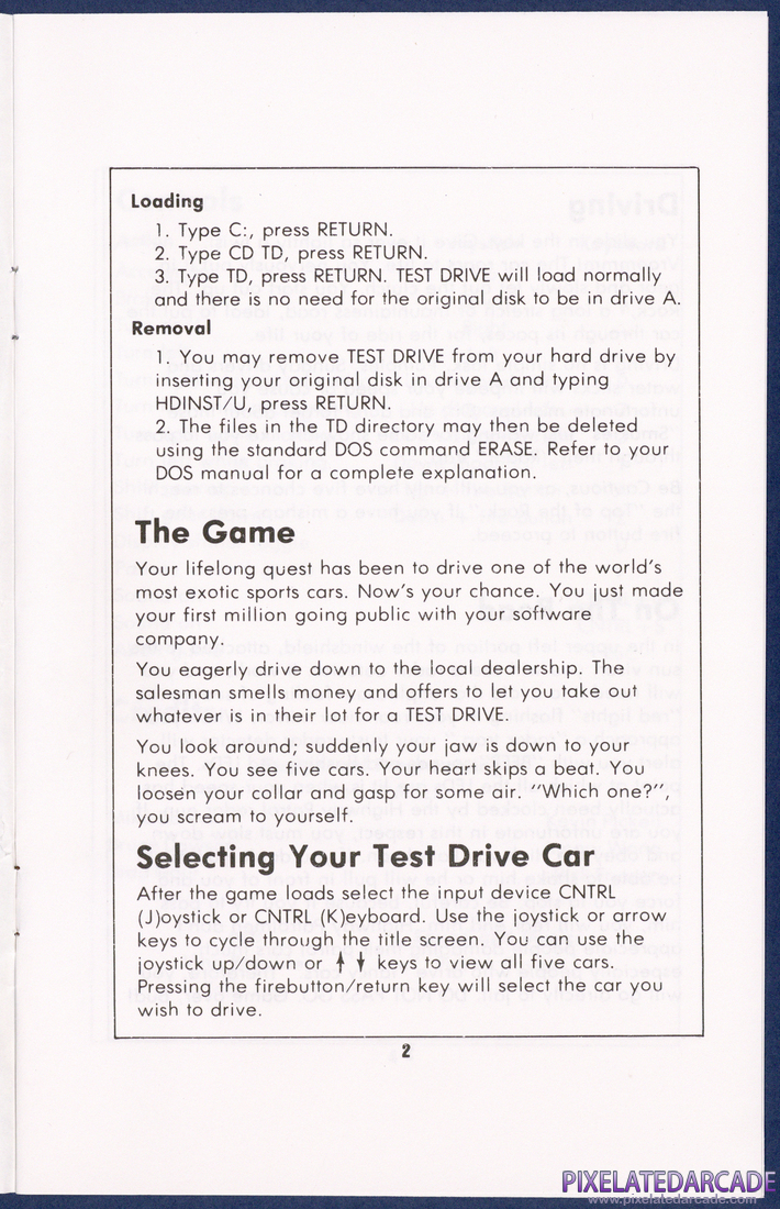 Test Drive: Instruction Manual - Page 2