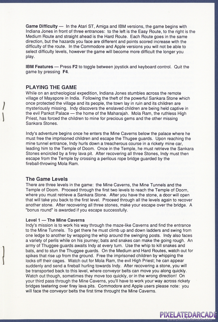 Indiana Jones and the Temple of Doom: Instruction Manual - Page 5