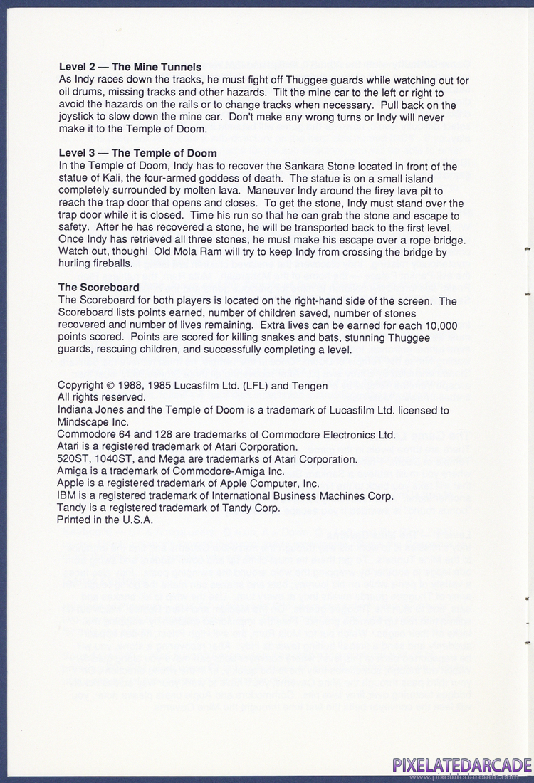 Indiana Jones and the Temple of Doom: Instruction Manual - Page 6
