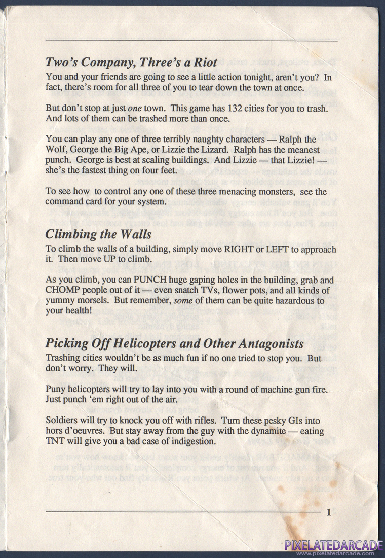 Rampage: Instruction Manual - Page 3