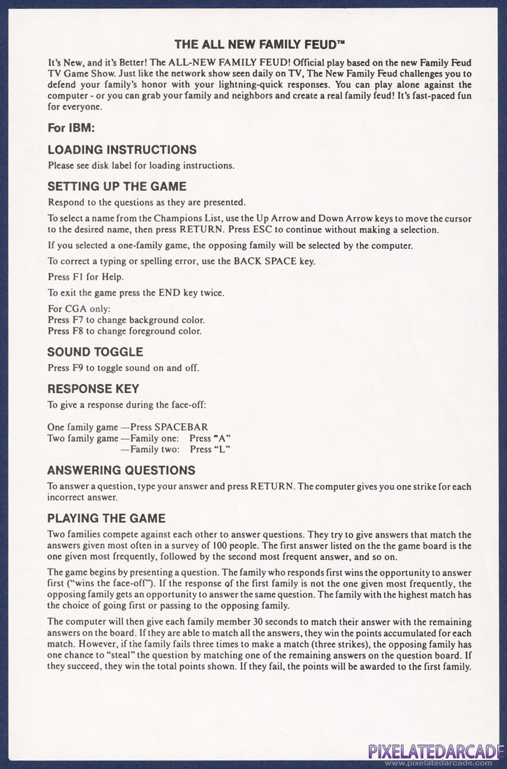 The All New Family Feud: Instructions - Instructions