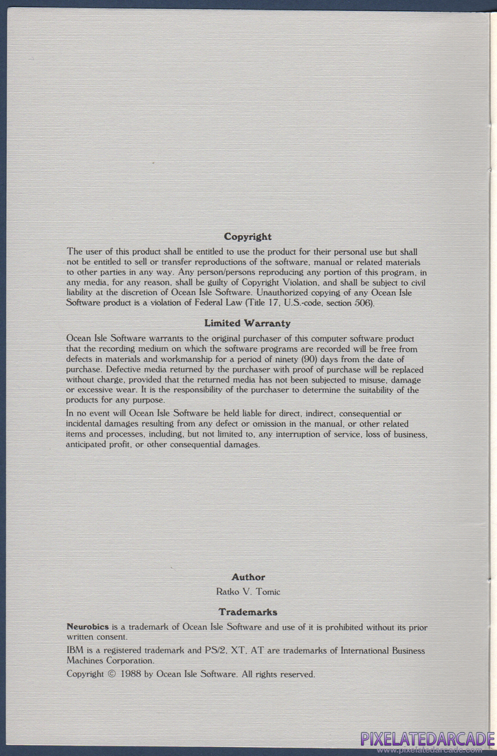 Neurobics: The Ultimate Challenge: Neurobics Instruction Manual - Front Inside