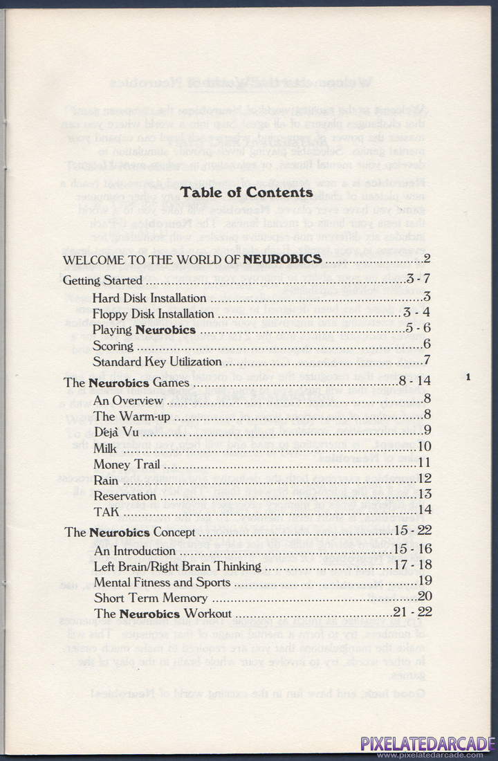 Neurobics: The Ultimate Challenge: Neurobics Instruction Manual - Page 1