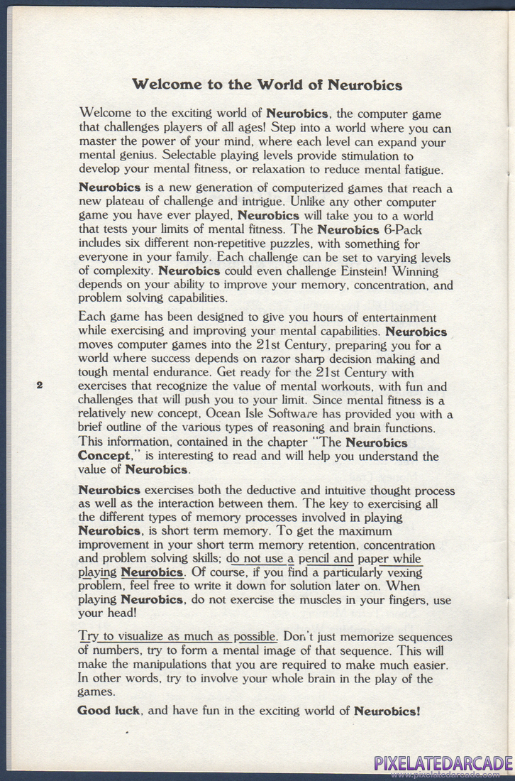 Neurobics: The Ultimate Challenge: Neurobics Instruction Manual - Page 2