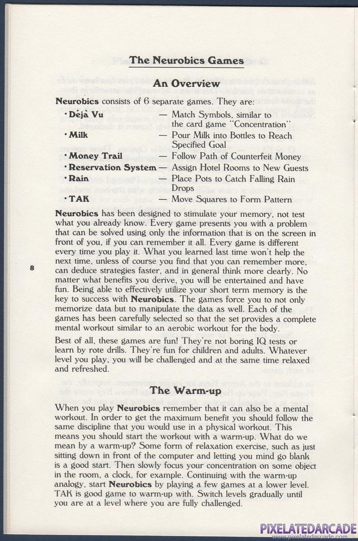 Neurobics: The Ultimate Challenge: Neurobics Instruction Manual - Page 8