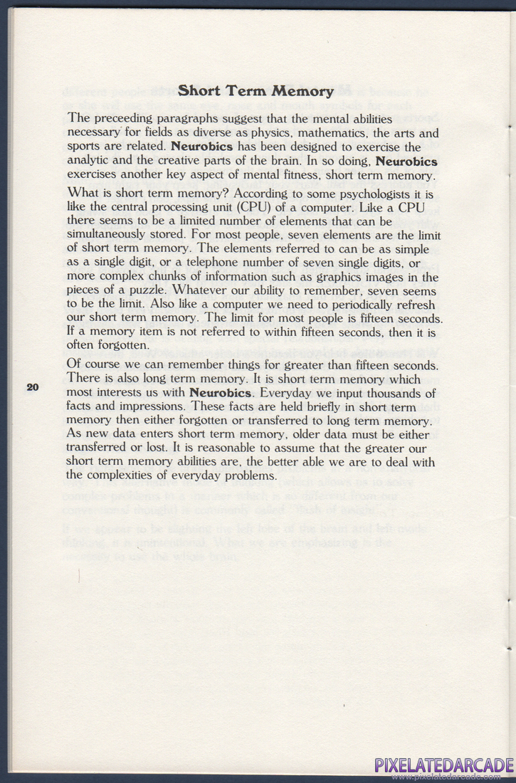 Neurobics: The Ultimate Challenge: Neurobics Instruction Manual - Page 20