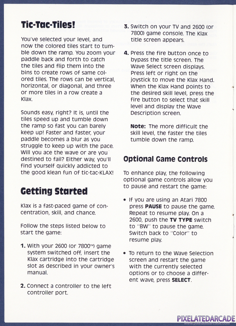 Klax: Instruction Manual - Page 3