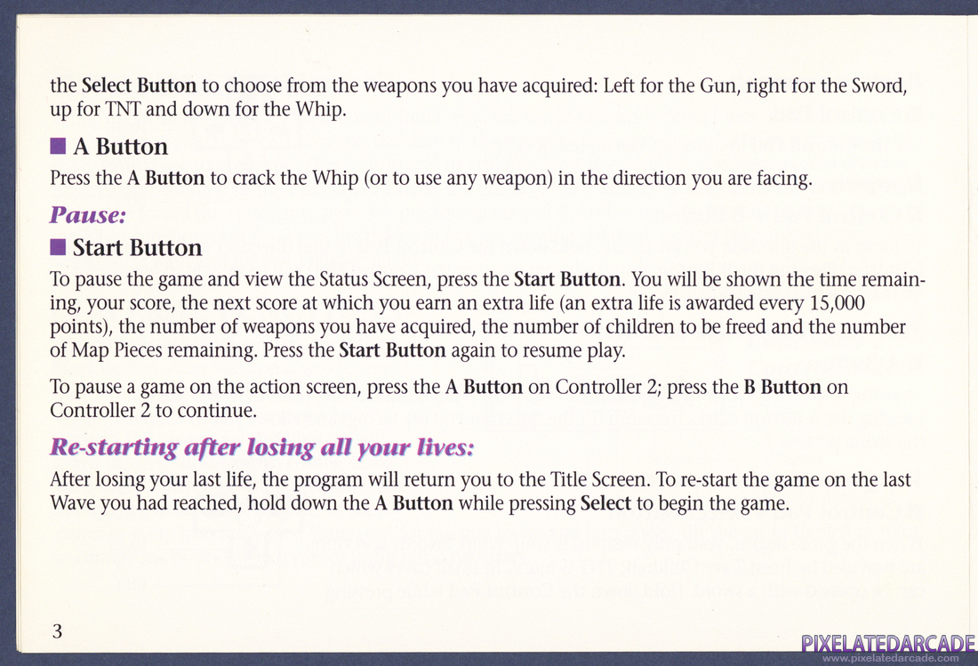 Indiana Jones and the Temple of Doom: Instruction Manual - Page 3