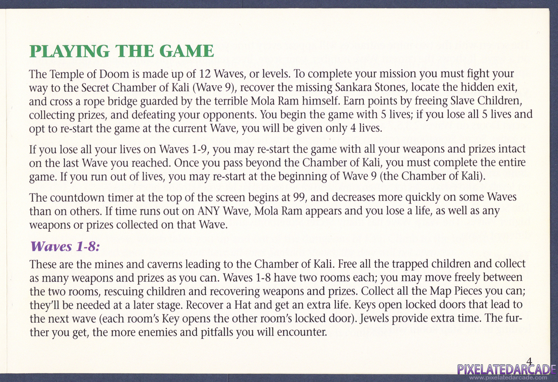 Indiana Jones and the Temple of Doom: Instruction Manual - Page 4