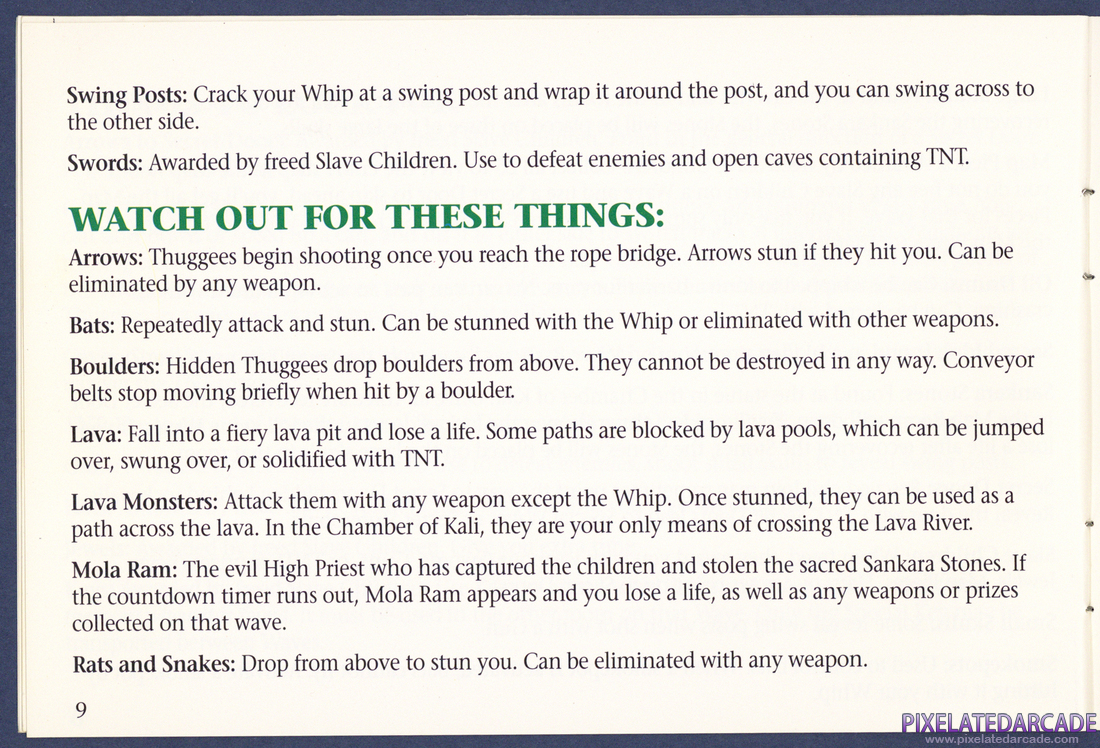 Indiana Jones and the Temple of Doom: Instruction Manual - Page 9
