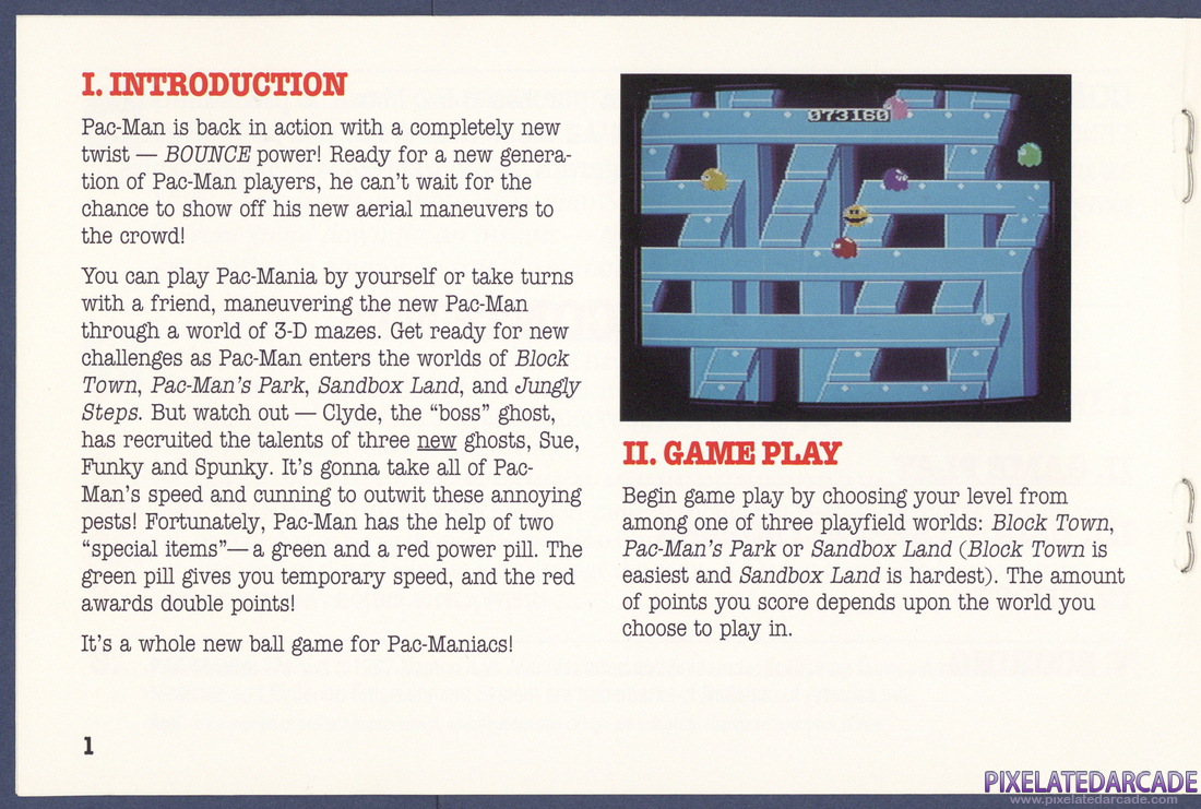 Pac-Mania: Instruction Manual - Page 1