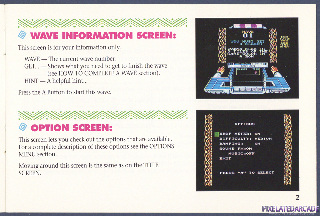 Klax: Instruction Manual - Page 2