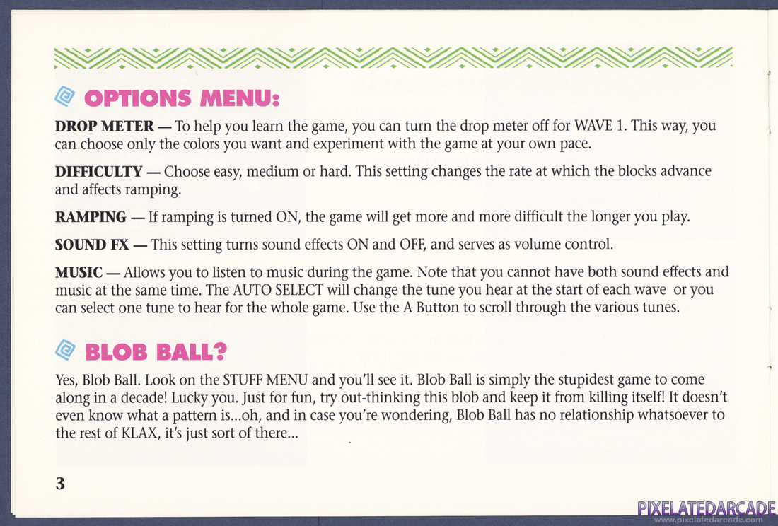Klax: Instruction Manual - Page 3