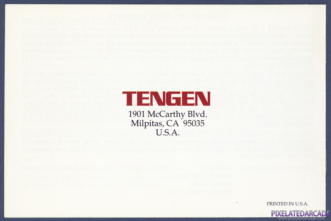 Tetris: Instruction Manual - Back Cover