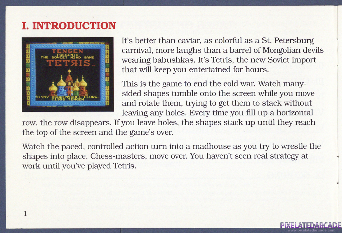 Tetris: Instruction Manual - Page 1