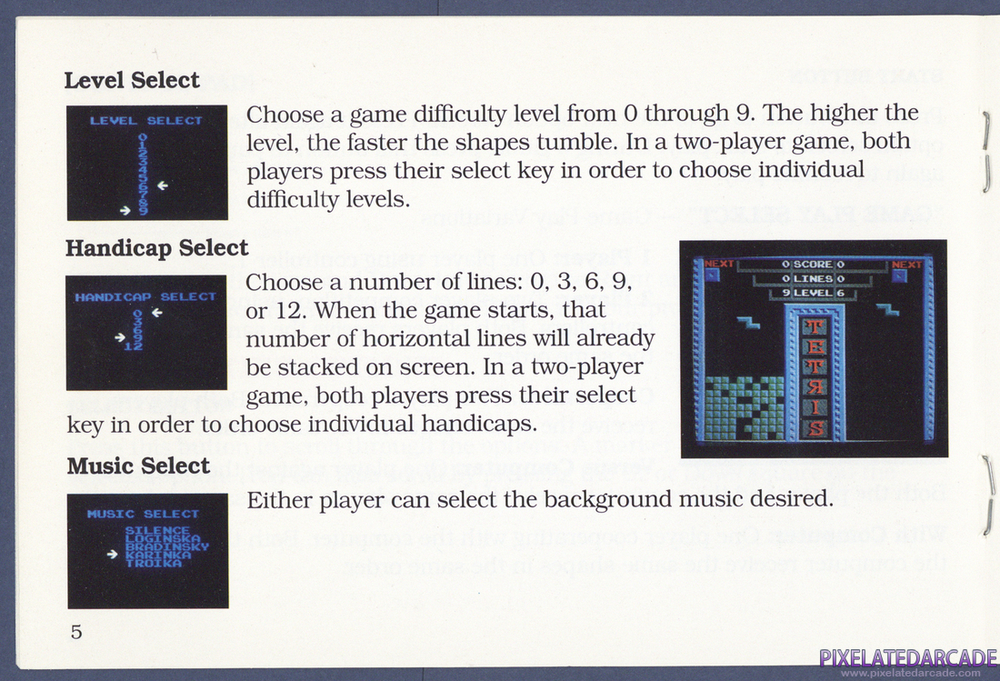 Tetris: Instruction Manual - Page 5