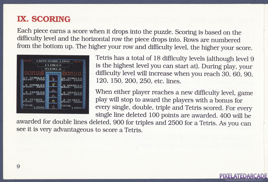 Tetris: Instruction Manual - Page 9