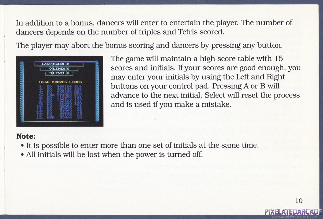 Tetris: Instruction Manual - Page 10