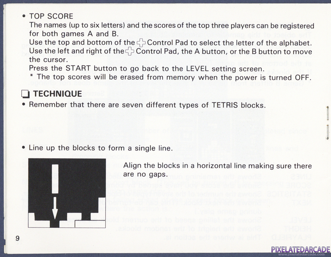 Tetris: Instruction Manual - Page 9