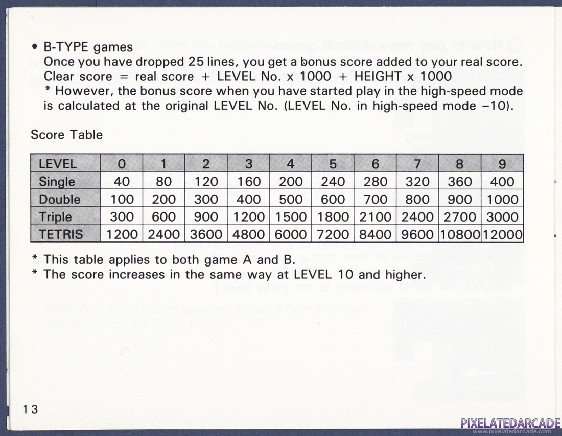 Tetris: Instruction Manual - Page 13