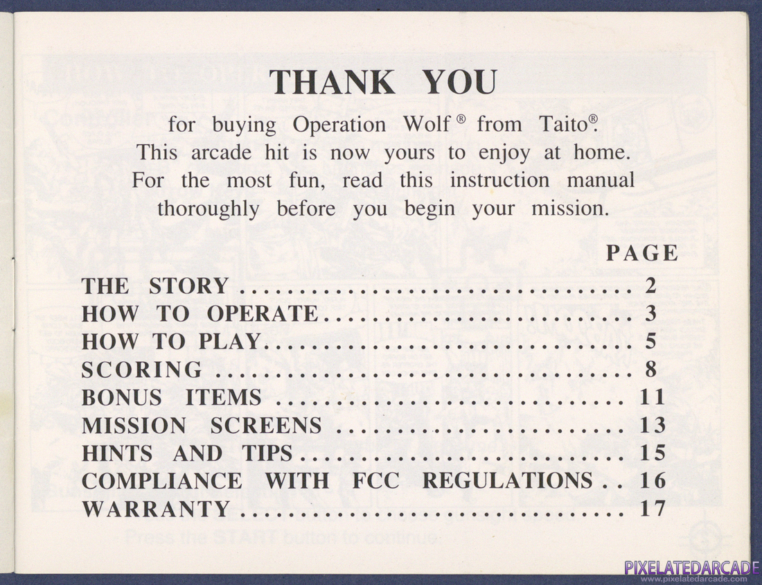 Operation Wolf: Instruction Manual - Page 1