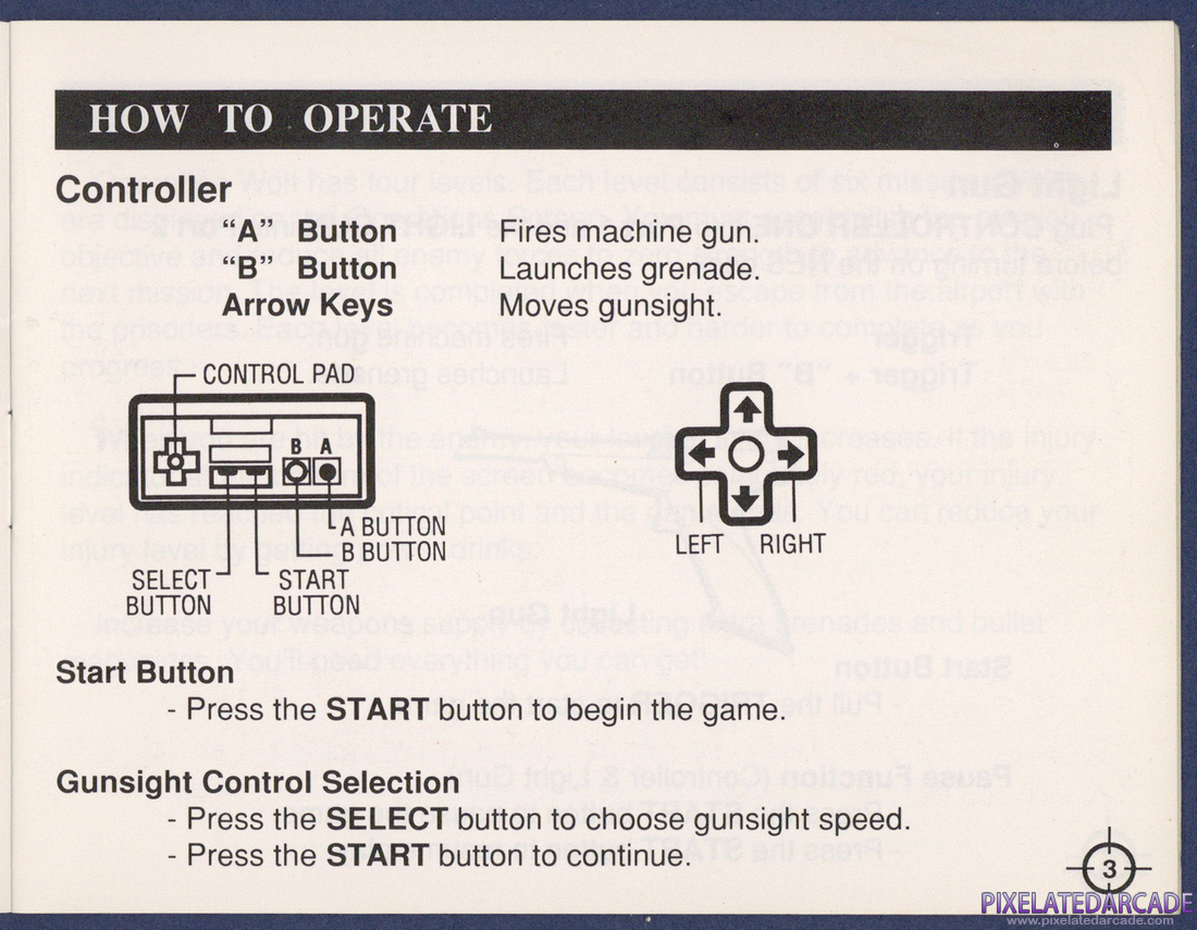 Operation Wolf: Instruction Manual - Page 3