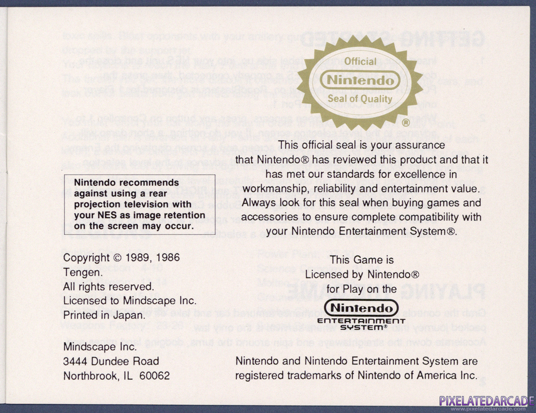 RoadBlasters: Instruction Manual - Page 1