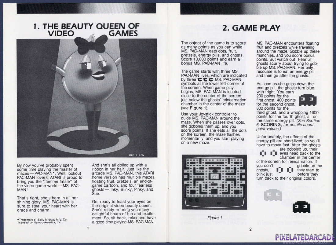 Ms. Pac-Man: Instruction Manual - Pages 1 - 2