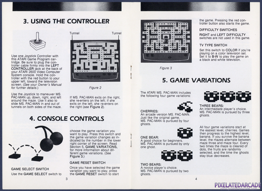 Ms. Pac-Man: Instruction Manual - Pages 3 - 4