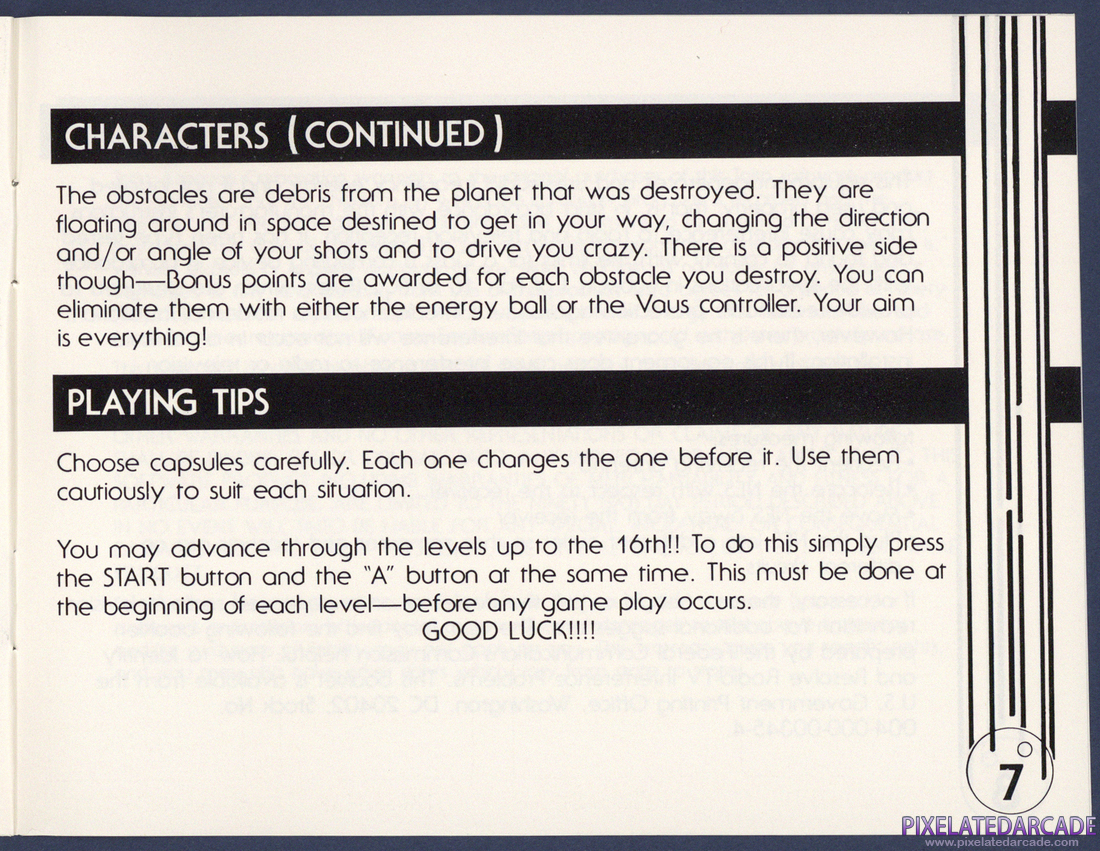 Arkanoid: Instruction Manual - Page 7