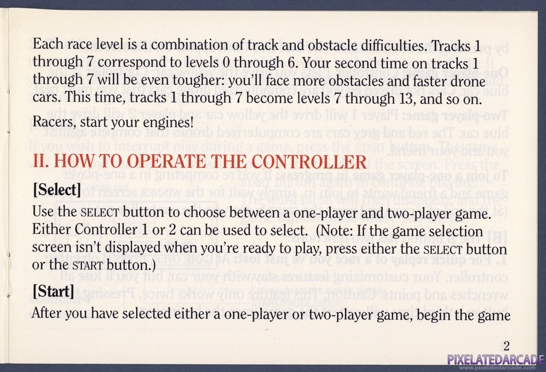 Super Sprint: Instruction Manual - Page 2
