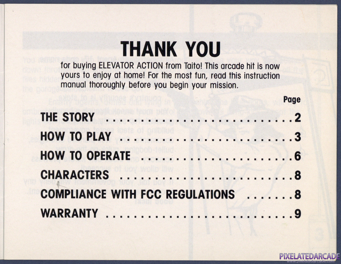 Elevator Action: Instruction Manual - Page 1