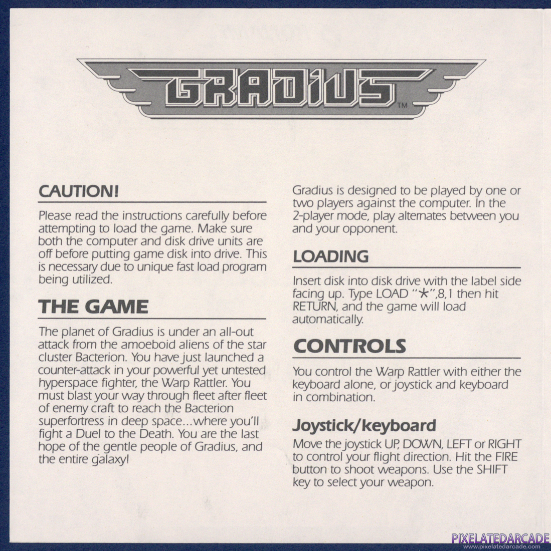 Gradius: Instruction Manual - Page 2