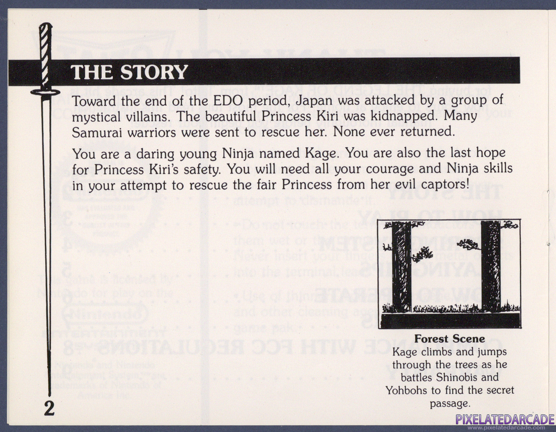 The Legend of Kage: Instruction Manual - Page 2