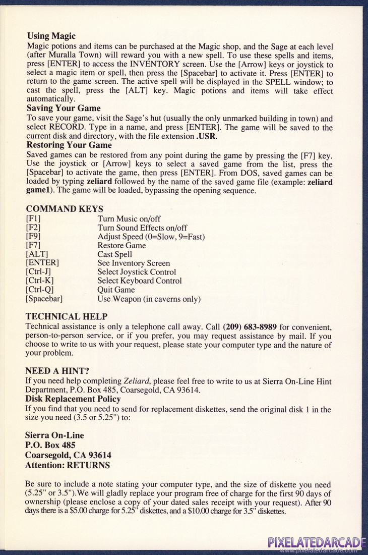 Zeliard: Instruction Manual - Page 5