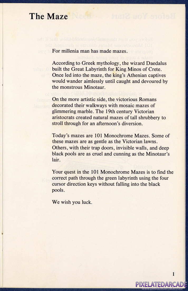 One Hundred and One Monochrome Mazes: Instruction Manual - Page 1