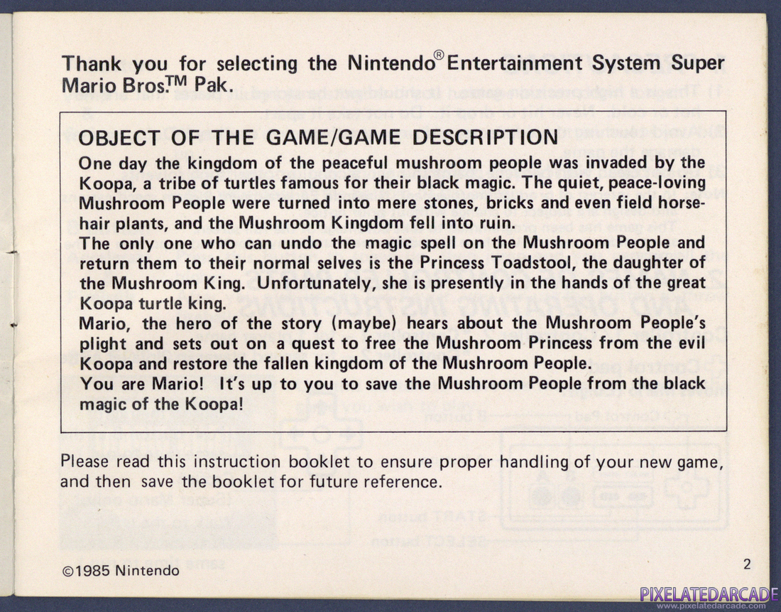 Super Mario Bros.: Instruction Manual - Page 2