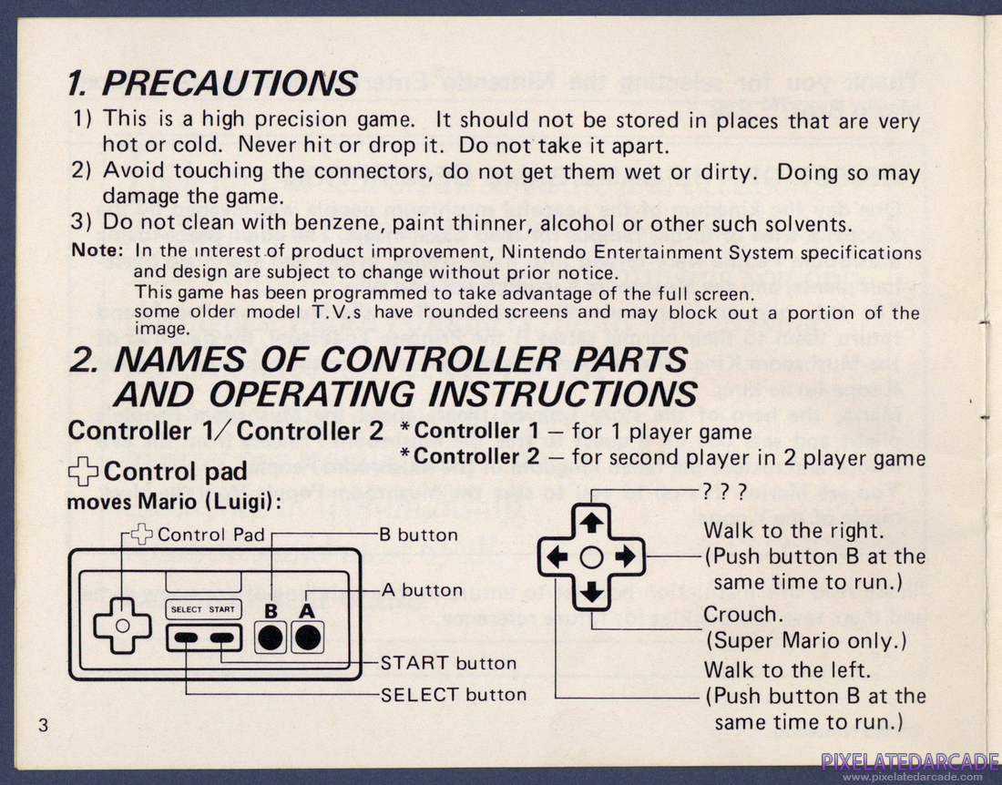 Super Mario Bros.: Instruction Manual - Page 3
