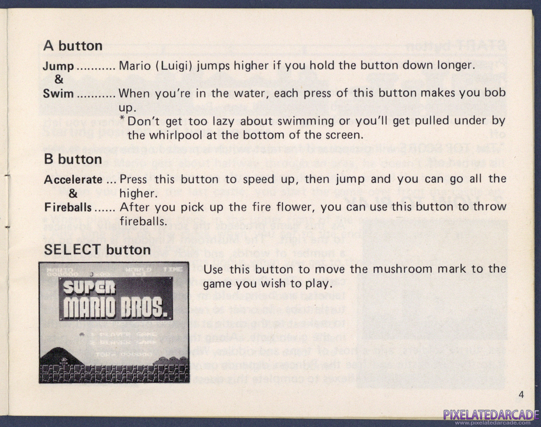 Super Mario Bros.: Instruction Manual - Page 4