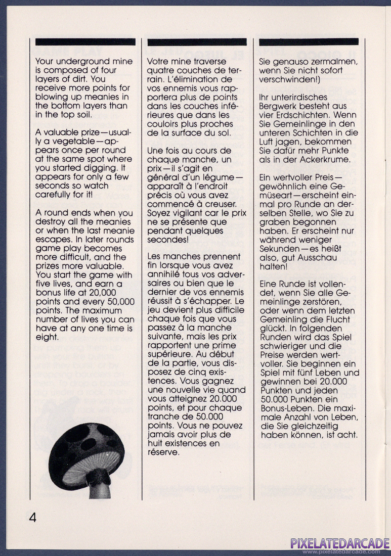Dig Dug: Instruction Manual - Page 4