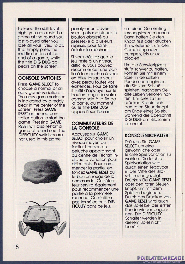 Dig Dug: Instruction Manual - Page 8