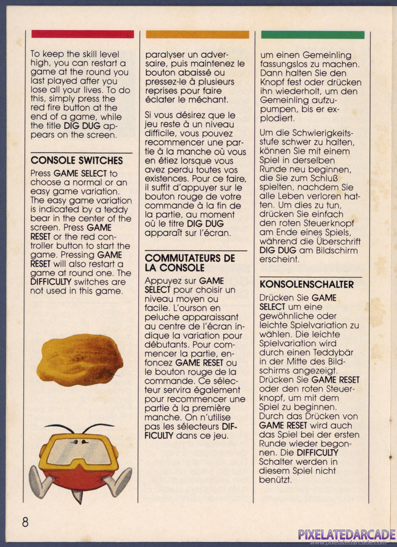 Dig Dug: Instruction Manual - Page 8
