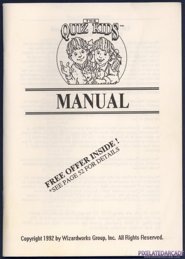 The Quiz Kids: Adventure in the Mystery Maze: Instruction Manual - Front Cover