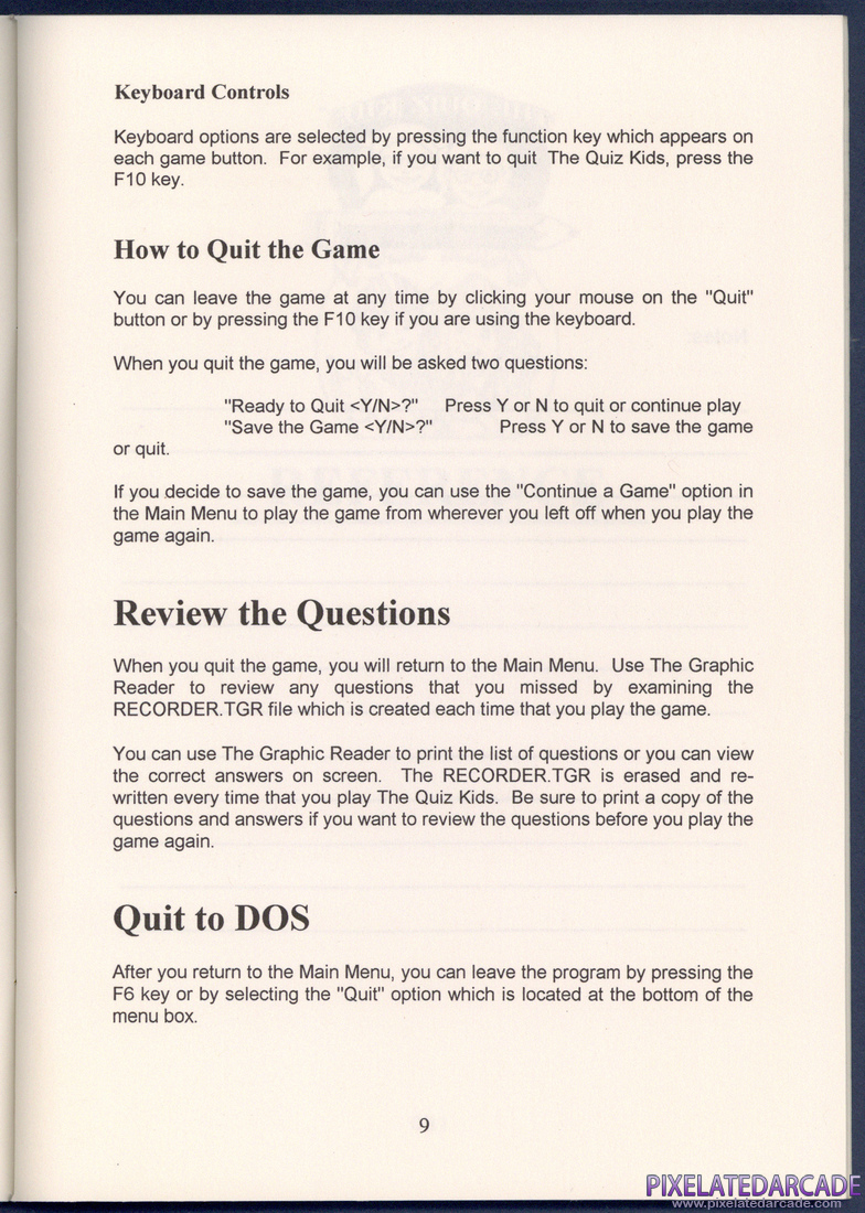 The Quiz Kids: Adventure in the Mystery Maze: Instruction Manual - Page 9