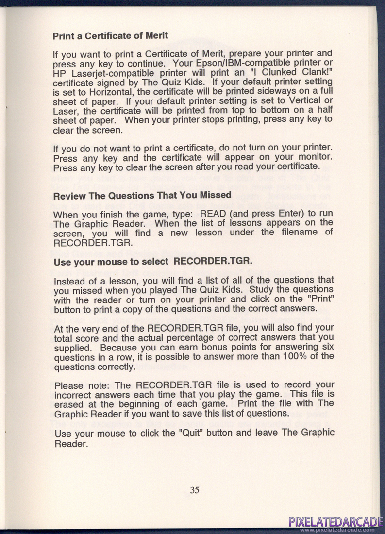 The Quiz Kids: Adventure in the Mystery Maze: Instruction Manual - Page 35