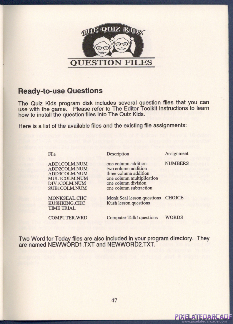 The Quiz Kids: Adventure in the Mystery Maze: Instruction Manual - Page 47