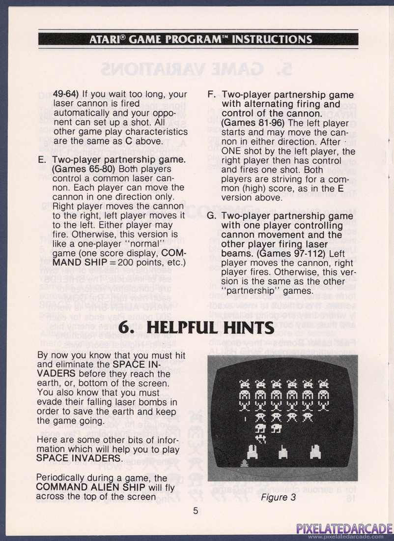 Space Invaders: Instruction Manual - Page 5