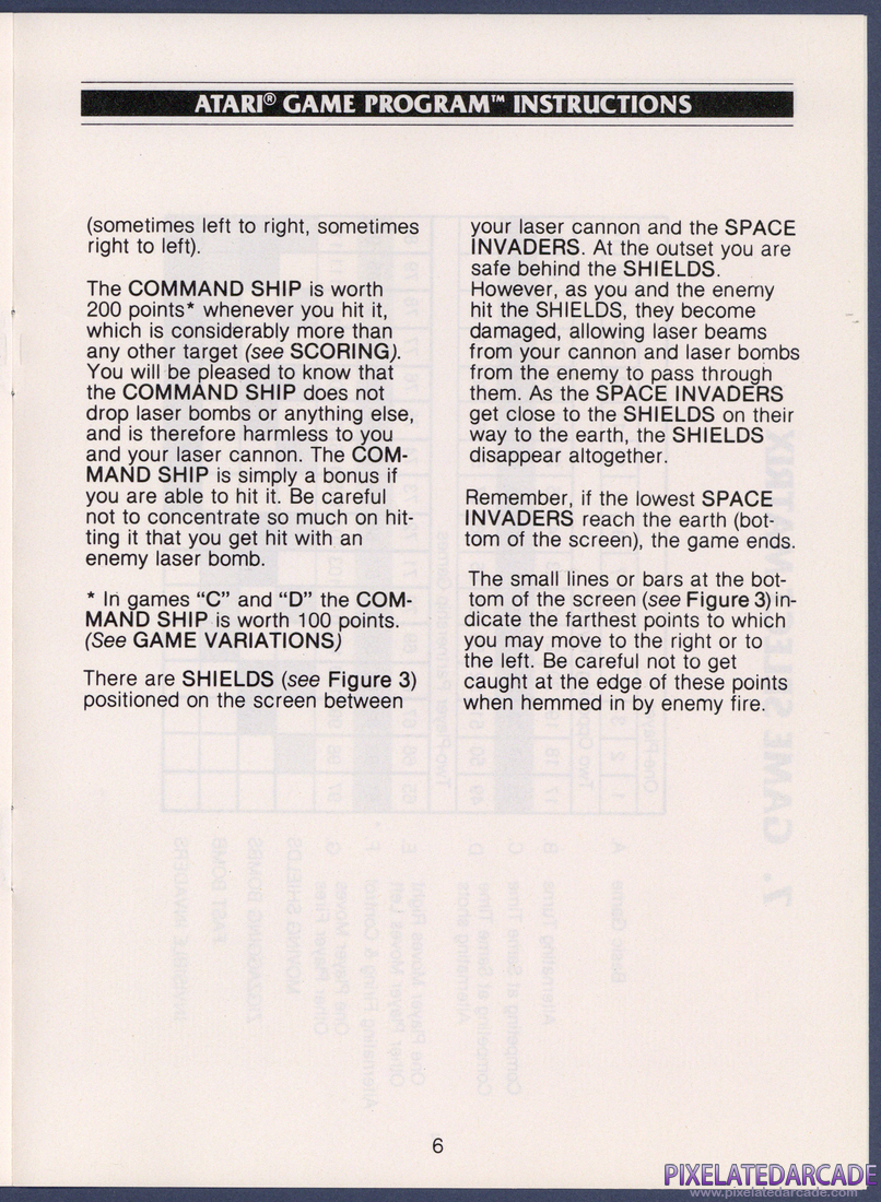 Space Invaders: Instruction Manual - Page 6